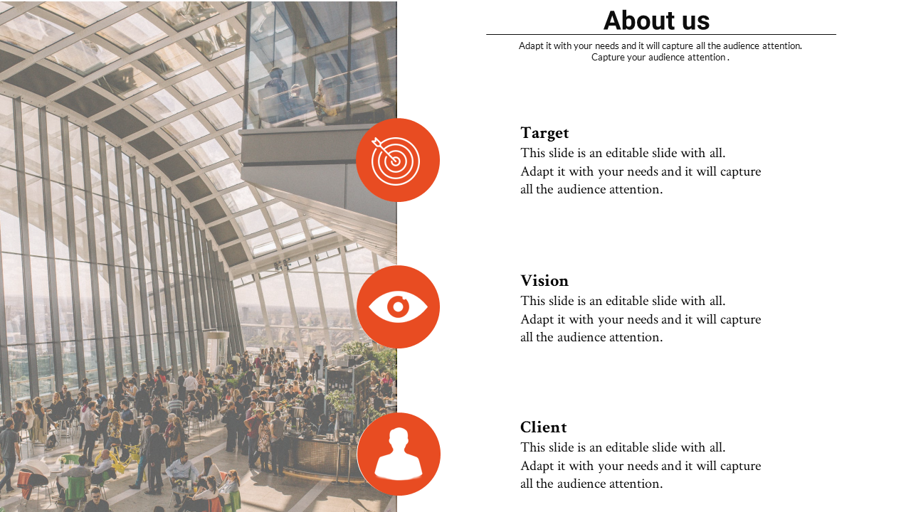 about us powerpoint template-about -us-3-orange